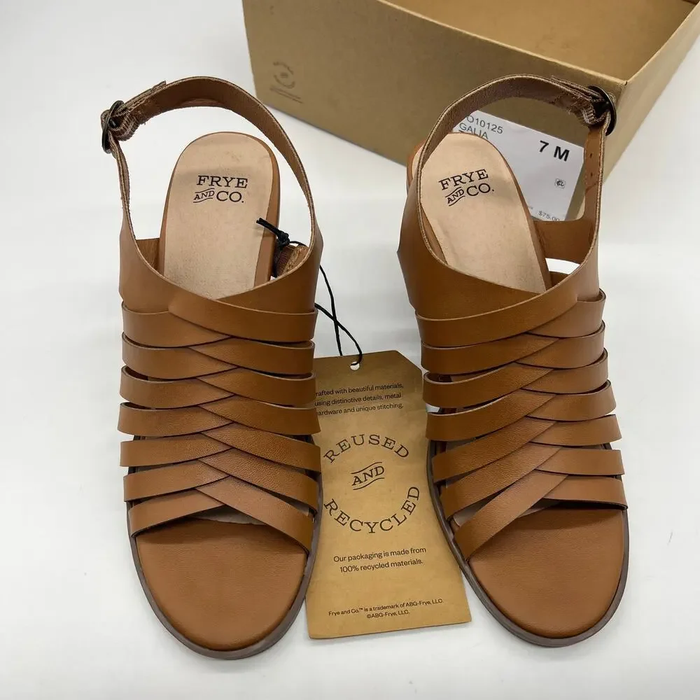 Frye and Co. Womens Galia Heeled Sandals Brown Tan Size 7M